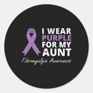 Tragen Lila für meine Tante Fibromyalgie Bewusstse Runder Aufkleber