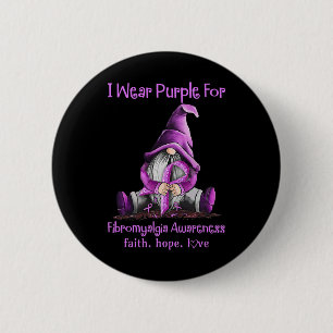 Tragen Lila Gnomes Ribbon Fibromyalgie Bewusstsein Button