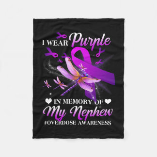 Tragen Lila in Erinnerung an meine Nephew Überdosi Fleecedecke