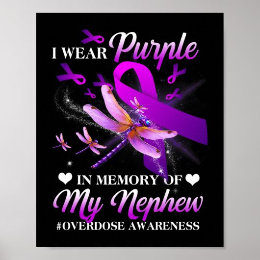 Tragen Lila in Erinnerung an meine Nephew Überdosi Poster (Vorne)