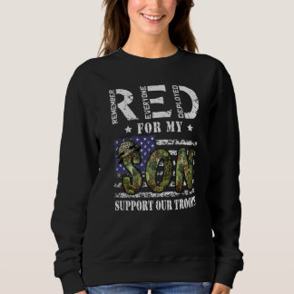 Tragen Sie am Freitag Rot für meinen Sohn Militär- Sweatshirt