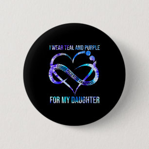Tragen Sie Aquamarin Lila für die Suizidprävention Button