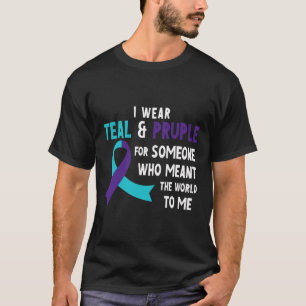 Tragen Sie Aquamarin Lila für jemanden, der Suizid T-Shirt