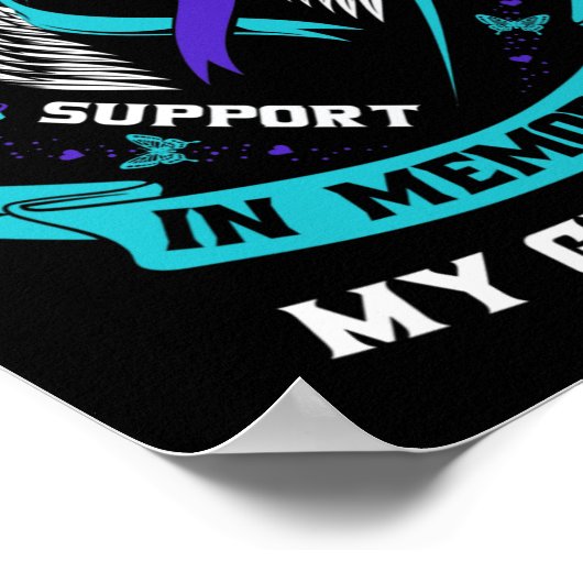 Tragen Sie Aquamarin und Lila für mein Oma Suicide Poster (Ecke)