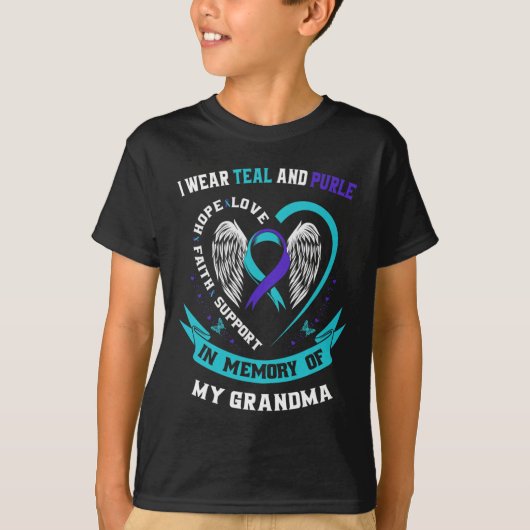 Tragen Sie Aquamarin und Lila für mein Oma Suicide T-Shirt (Vorderseite)