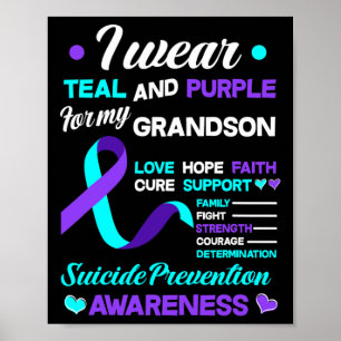 Tragen Sie Aquamarin und Lila für meine Grandson S Poster