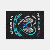 Tragen Sie Aquamarin und Lila für meine Mama Mutte Fleecedecke (Vorderseite (Horizontal))