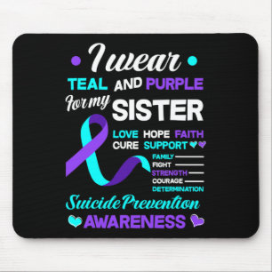 Tragen Sie Aquamarin und Lila für meine Schwester Mousepad