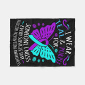 Tragen Sie Aquamarin und Lila glücklich Selbstmord Fleecedecke (Vorderseite (Horizontal))