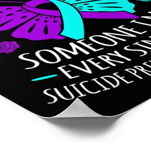 Tragen Sie Aquamarin und Lila glücklich Selbstmord Poster (Ecke)