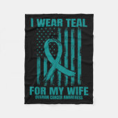 Tragen Sie Aquamarine Ehefrau Ovarialkarzinom Sens Fleecedecke (Vorderseite)