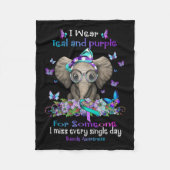 Tragen Sie Aquamarine und Lila Selbstmordbewusstse Fleecedecke (Vorderseite)