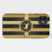 Tragen Sie Art-Schwarz-Streifen-GoldpferdiPhone 5 Case-Mate iPhone Hülle (Rückseite (Horizontal))