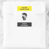 Tragen Sie beim Betreten der Anzeige eine Gesichts Quadratischer Aufkleber (Tasche)