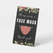 Tragen Sie bitte eine Gesichtsmaske für die Blumen Sockelschild (Vorderseite)