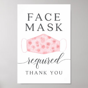 Tragen Sie bitte eine Maske mit rosa Maske Poster