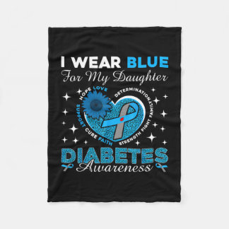 Tragen Sie Blau für die Tochter-Diabetes-Aufklärun Fleecedecke