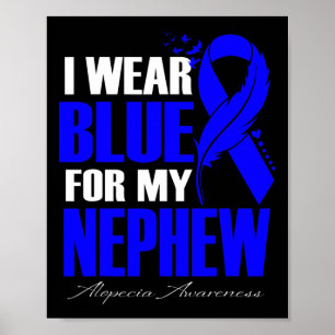 Tragen Sie Blau für mein Nephew Alopezie Feather Poster