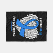 Tragen Sie Blau für meine Freundschaftswerbung Fleecedecke (Vorderseite (Horizontal))