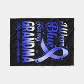 Tragen Sie Blau für meine Oma Alopezie Bewusstsein Fleecedecke (Vorderseite (Horizontal))