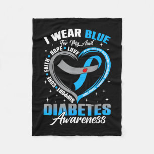Tragen Sie Blau für Tante Diabetes-Bewusstsein bla Fleecedecke