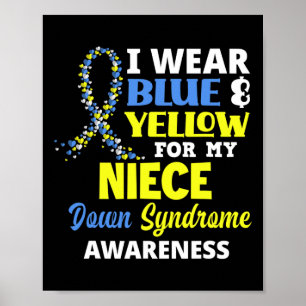 Tragen Sie Blau und Gelb für mein Niece-Down-Syndr Poster