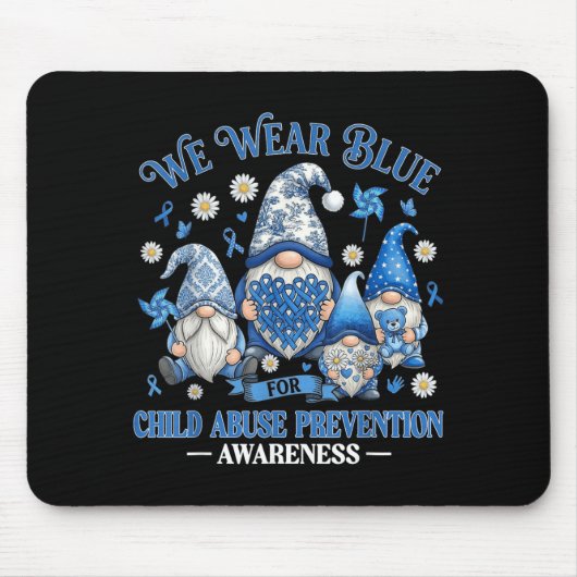 Tragen Sie Blaues Band Kinderpräventionsbewusstsei Mousepad (Vorne)