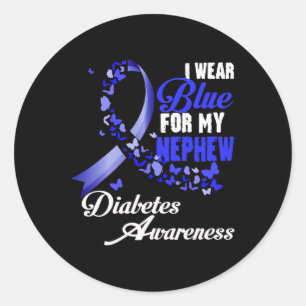 Tragen Sie Blue for My Nephew T1d Diabetes Awarene Runder Aufkleber