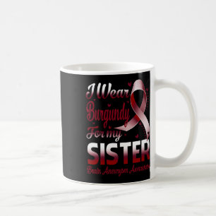 Tragen Sie Burgund für mein Gehirnaneurysma Mening Kaffeetasse