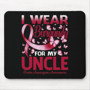 Tragen Sie Burgund für meine Onkel Gehirn Aneurysm Mousepad