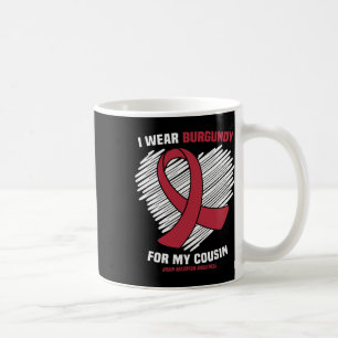Tragen Sie Burgund für meinen Cousin Gehirnaneurys Kaffeetasse