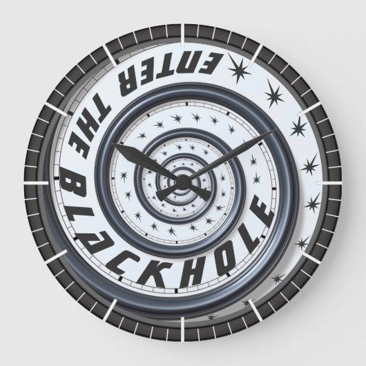 Tragen Sie das schwarze Loch ein Große Wanduhr (Vorderseite)