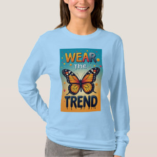 Tragen Sie den Trend: Farbige tropfende Typografie T-Shirt