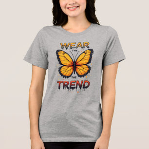 Tragen Sie den Trend: Farbige tropfende Typografie Tri-Blend Shirt