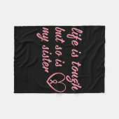 Tragen Sie die rosa Schleife für meine Schwester B Fleecedecke (Vorderseite (Horizontal))