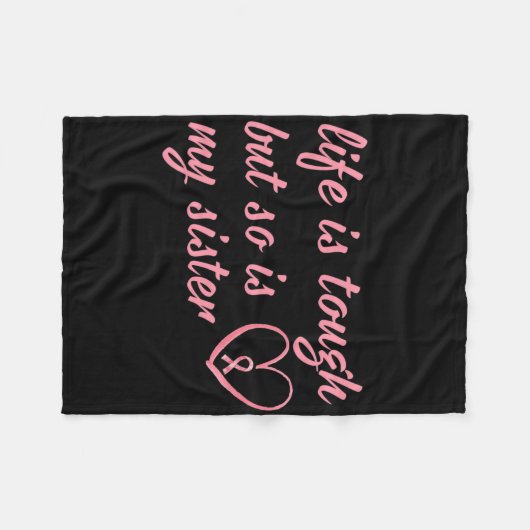 Tragen Sie die rosa Schleife für meine Schwester B Fleecedecke (Vorderseite (Horizontal))