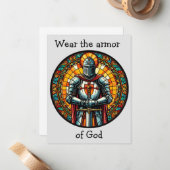 Tragen Sie die Rüstung Gottes, eine Rüstung Träger Mitteilungskarte (Vorderseite/Rückseite Beispiel)