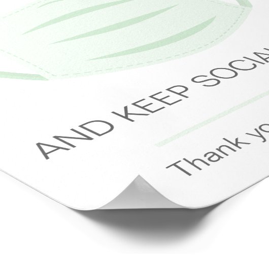 Tragen Sie ein maskierendes Geschäftszeichen sozia Poster (Ecke)