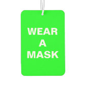 Tragen Sie eine Maske, ein neongrünes, minimalisti Autolufterfrischer (Rückseite)