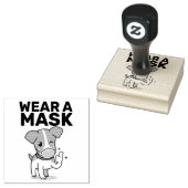 Tragen Sie eine Maske Niedlich Hunde Briefmarke Gummistempel (Stempel)