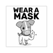 Tragen Sie eine Maske Niedlich Hunde Briefmarke Gummistempel (Prägung)