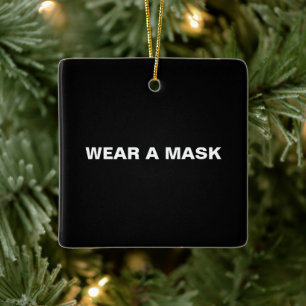 Tragen Sie eine Maske, Schwarz-weiß minimalistisc Keramikornament