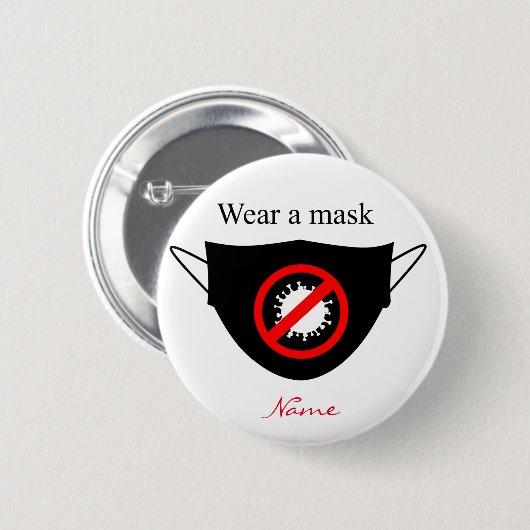 Tragen Sie eine Maske Thunder_Cove Button (Vorne & Hinten)