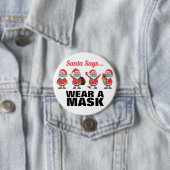 Tragen Sie eine Maske Weihnachts-Taste Button (Beispiel)