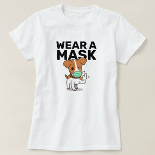 Tragen Sie einen Maske Niedlich Hund T - Shirt