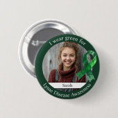Tragen Sie Grün für das Lyme-Borreliose-Bewusstsei Button (Vorne & Hinten)