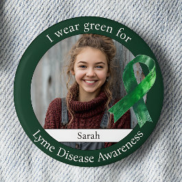 Tragen Sie Grün für das Lyme-Borreliose-Bewusstsei Button