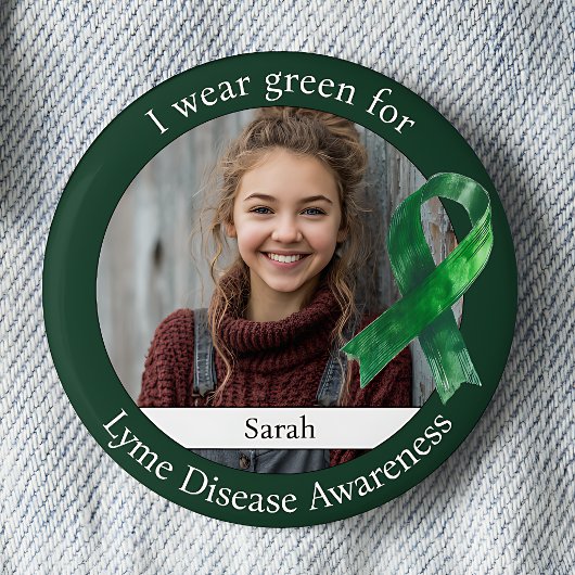 Tragen Sie Grün für das Lyme-Borreliose-Bewusstsei Button