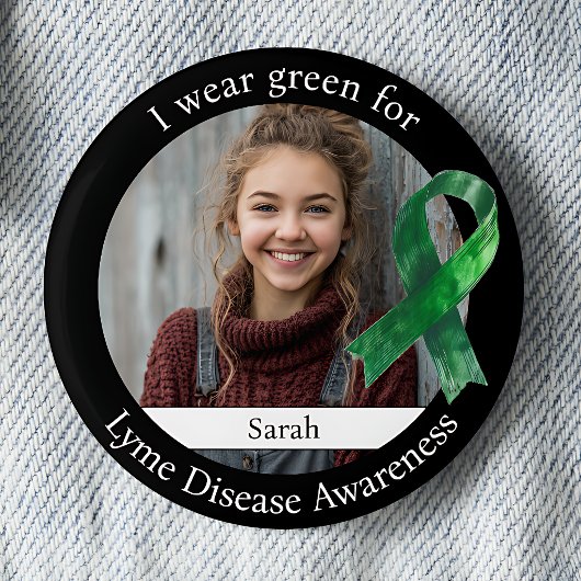 Tragen Sie Grün für das Lyme-Borreliose-Bewusstsei Button
