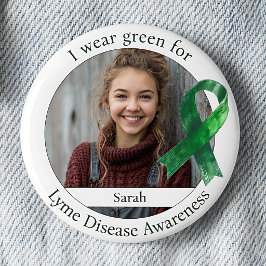 Tragen Sie Grün für das Lyme-Borreliose-Bewusstsei Button